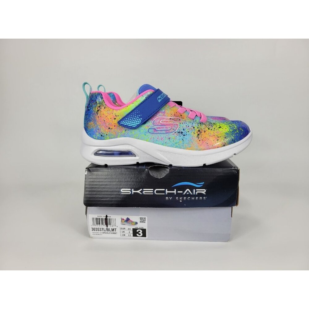 Skechers Microspec Max Speckle Sorbet Shoes Sneakers Youth Girl Size 3Y 303537L - Picture 1 of 10
